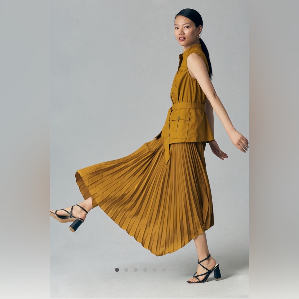 Anthropologie Sleeveless Vested Midi Dress